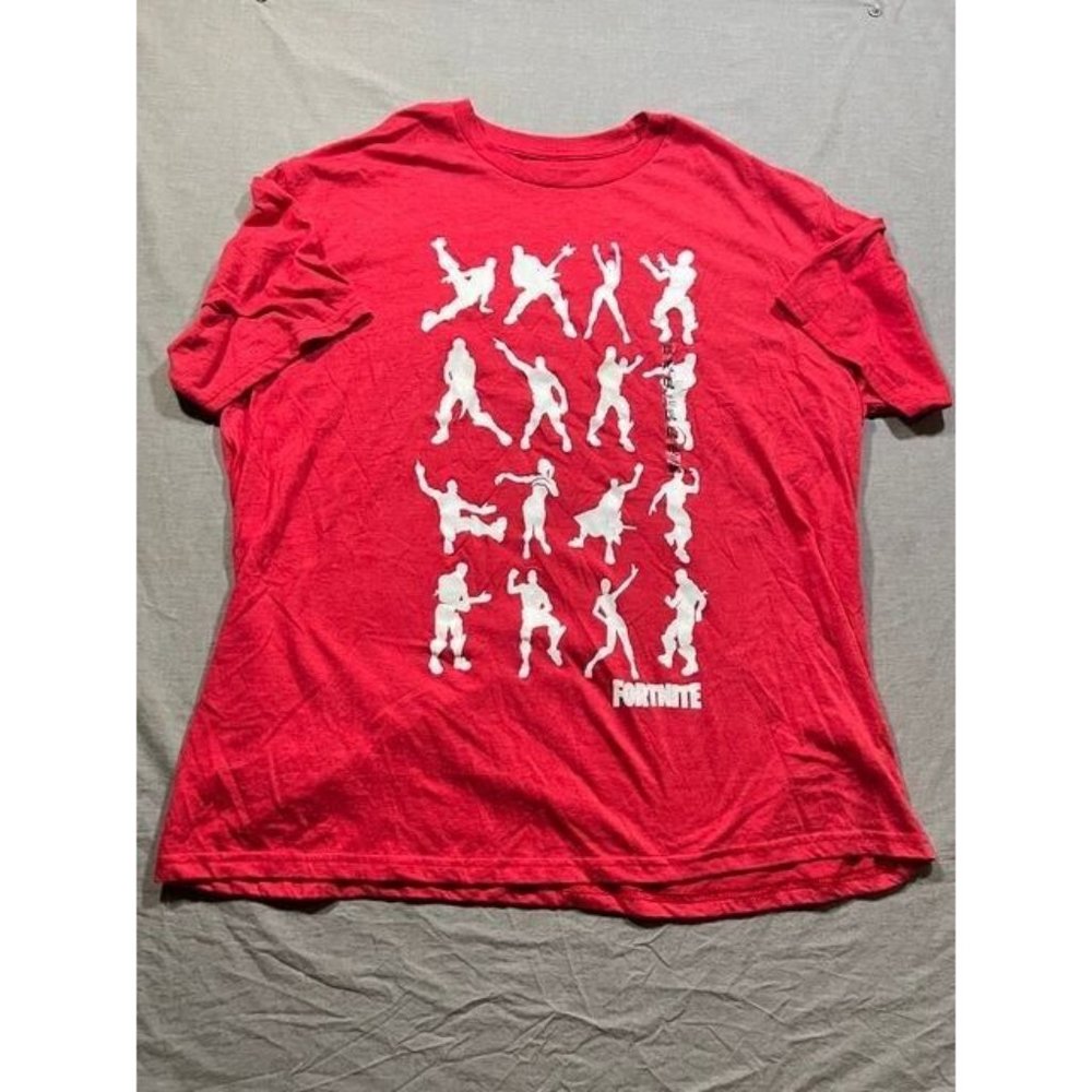 Fortnite Shirt Adult 2XL Red Short Sleeve Pullover Tee Mens‎